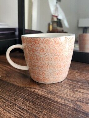 Floral Mug - Bloomingville Orange Stoneware Cozy Cottagecore Colorful NEW
